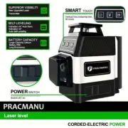 Mini Laser Level 12 Lines 3D level Self-Leveling 360° Horizontal&Vertical Cross