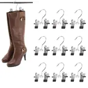 Double Adjustable Clips Boots HangersSpace Saving Boots Socks Bags Hanging Cl...