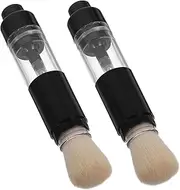 LIFKOME 2Pcs Refillable Powder Brush Portable Loose Makeup Brush for Travel Easy Press Operation for Blush and Highlighter Application Compact Design for Makeup Lovers