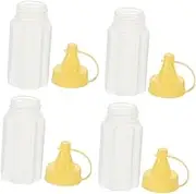 HEALLILY 4pcs Squeeze Sauce Bottles Portable Condiment Dispenser for Home Kitchen Storage Containers for Sauces and Seasonings Easy Squeeze Design for Precise Control