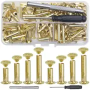 70Sets Chicago Screws Leather Rivets Assorted Screw Rivets Chicago Binding Sc...