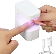 Mini UV Light for Gel Nails,Portable UV Nail Lamp,Nail Light for Gel Nails,Small Curing Light,Rechargeable UV Led Nail Lamp with 6 Beads and 2 Timers,Nail Dryer for Nail Art