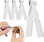 Kezvmhy Stainless Steel Tongs - Pastry Tongs, Multipurpose Pastry Tongs, Pastry Tongs 4PCS Stainless Steel Dessert Tongs, Pie Maker Tweezers, Decorating and Sealing Cookie Maker Pastry Tools, Pie