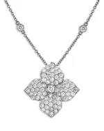 Piranesi 18K White Gold Large Fiore Necklace with Diamonds, 1.87 tcw