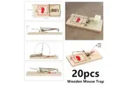 20x Reusable Wooden Mouse Trap Mice Rat Snare Catcher Rodent Pest Control Traps