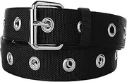 [Awlyfm] Grommet Belt Mens Black Nylon Webbing Canvas Belts for Men Big and Tall