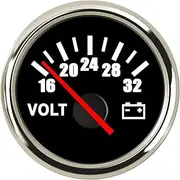 12V 24V 52mm Motor Auto Voltmeter Volt Gauge 8~32V Voltage Meter for Caravan Car Boat Motorcycle Marine Truck Accessories Voltmeter(BS 1632V)
