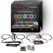 RGB Angel Eye LED Halo kit with IR Remote for 06-10 Jeep Commander Headlights (for: Jeep)