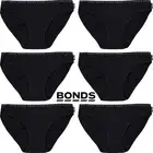6 Pack Bonds Hipster Bikini Womens Ladies Underwear Panties Briefs Black Bulk