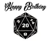 D20 Roleplay Dice Birthday ~ Edible 2D Fondant Cake Cupcake Topper ~ D22911 *