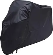 BRIGHTFUFU Motorcycle Cover for Motorbike and Scooter Black Durable Sun Block and Rain Protector Long