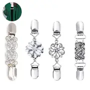 4 Pieces Vintage Sweater Shawl Clips Retro Cardigan Collar Clips Dress Shirt Brooch Clips for Women Girls Wearing(Combination C)