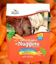 Manna Pro Bite-Size Nuggets Carrot & Spice Flavored Horse Training Treats, 4-lb