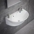 White Ceramic Wall Mount Bathroom Sink Oval Shaped Renovators Supply