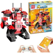 Catzon STEM Building Blocks Robot for Kids Remote Control Educational Puzzle Building Block Toys Kits-Red