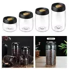 Coffee Beans Canister Food Container Airtight Glass Transparent Vacuum Canister