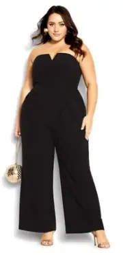 CITY CHIC NWT Black SO SASSY Wide Leg Women's Jumpsuit 16 cocktail
