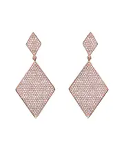 Genevive 14K Rose Gold Vermeil CZ Geometric Earrings