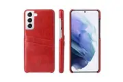 For Samsung Galaxy S21 Case Deluxe Leather Protective Cover Red