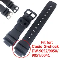 在飛比找蝦皮購物優惠-16 毫米黑色 PU 矽膠錶帶適用於 Caiso G-sho