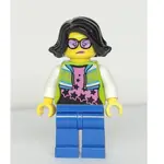 <樂高人偶小舖>正版LEGO 自組人偶C217 龐克外套 女生 戴眼鏡 雙面表情