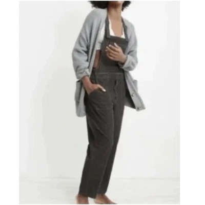 AERIE Werk & Play Gray CorduroyOveralls Size Large NWT