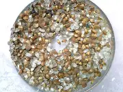Vtg 200 CLEAR FACETED OVAL CUSHION no holes BEADS #110410j