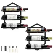 2Pcs Wall Mounted Wine Stemware Rack, Metal Hanging Wine Glass Display Holde ...