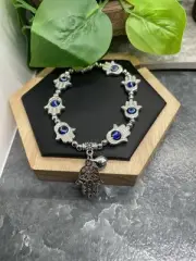 Lucky Evil Eye Hamsa Beaded Bracelet Stretch Protection & Blessings New B5718