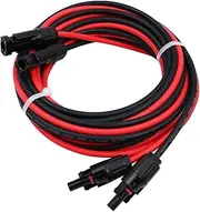 ZONADA Pair of 5m 4mm2 Single Core Extension Cables with Connectors (Male & Female) for Solar Panels and Solar Systems 5 Meters (16 feet) Cable with Plug in Both End