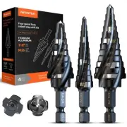 M35 Cobalt HSS Step Drill Bits, Four Spiral Flute Cobalt Step Drill Bit,1/8"-...