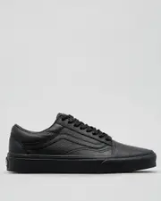 [Vans] Vans Women's Old Skool Leather Shoes in Black Mono Size 10.5 10.5 Black Mono