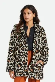 Brixton Women's Bern Coat in Large Leopard Size M Msrp $195