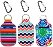 [Party Girl Kim] Hand Sanitizer Holder - Easy to Use Travel Size Hand Sanitizer Keychain, Attaches Easily to Your Purse, Backpack, Diaper Bag With Key Ring Carabiner Clip for 1 oz Bottles Serape Tie Dye