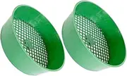 2pcs Garden Soil Sieve Soil Sifter Sand Sifting Shovel Farm Shovel Cat Litter Scoop Beach Large Sand Sifter Slotted Shovel Garden Sieve Soil Filter Sand Toys Green Pp