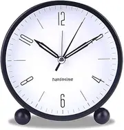 Analog Alarm Clock, 4 inch Super Silent Non Ticking Small Clock with Night Light, Battery Operated, Simply Design, for Bedroon, Bedside, Desk