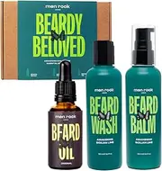 Beard Care Gift Set with Beard Wash, Beard Balm and Beard Oil to Keep Beard Under Control, Sicilian Lime and Caffeine Fragrance 2 x 100ml, 1 x 30ml
