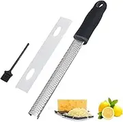 QEEROYO Premium Zester Grater, Cheese Grater, Parmesan Cheese, Nutmeg Grater, Spice Grater, Zester Kitchen Grater Set, for Citrus Fruits, Ginger, Chocolate & Nutmeg with Fine Stainless Steel Blade