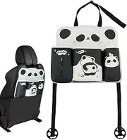 Seat Storage Organizer | Cartoon Panda Vehicle Tissue Storage Box,Backseat Tissue Box, Headrest Dangling Pouch For Toys, Snacks, Umbrellas, Keys, Wallets