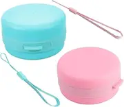 Baluue Men's Body Scrubber Face Wash Brush 2pcs Silicone Scrubbers Hanging Rope for Shower Bath Gentle Exfoliati
