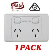 1 x Double 10AMP Power Point GPO - DOUBLE POLE - White Electrical - SAA