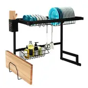 Dish Drying Rack Stainless Steel Drainer Over Sink Kitchen Organizer 2 Tier