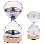 30 Minute Hourglass & 5 Minute Sand Timer 30 Min & 5 Min Set Colorful Glass