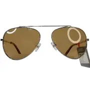Foster Grant Max Block Sunglasses Aviator 100% UVA-UVB Protection Gold Brown Nwt