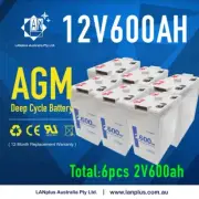 NEW 12V 600AH Sealed AGM Deep Cycle Maintenance Free Solar Battery UPS Storage