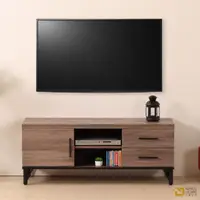 在飛比找momo購物網優惠-【WAKUHOME瓦酷家具】BROOK淺胡桃木4尺電視櫃 B