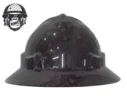 Custom Hydrographic Safety Hard Hat BLACK GEO PRO CHOICE WIDE BRIM
