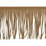 2 Yards 8 Inch PU Leather Fringe Trim DIY Tassel Fringe for Sewing, Gray Brown