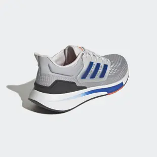 adidas 男子跑鞋 EQ21 慢跑 運動 網布鞋面 緩震 - 灰藍 - GY2195