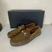 Mens Allen Edmonds "Sebastian" Suede Bit Loafers Casper Green Tan 10 D $275